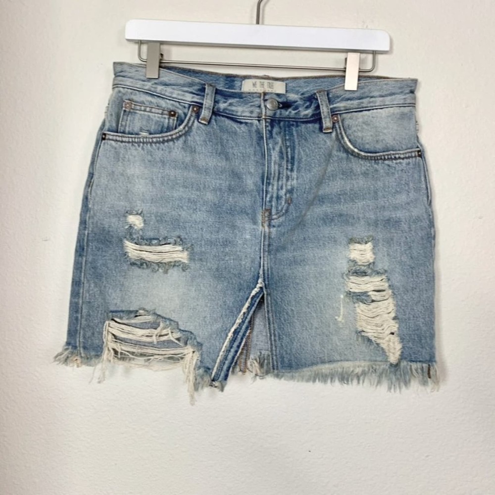 We11done Distressed Mini Denim Skirt Skirts 600064958blu main image 0